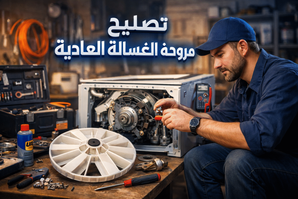  تصليح مروحة الغسالة العادية