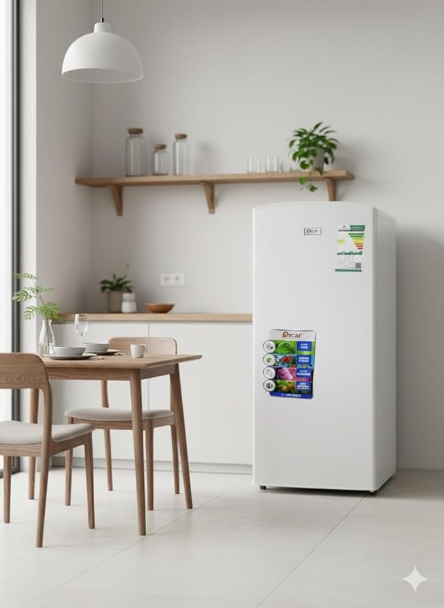 ثلاجة باب واحد اوسكار تصميم أبيض أنيق