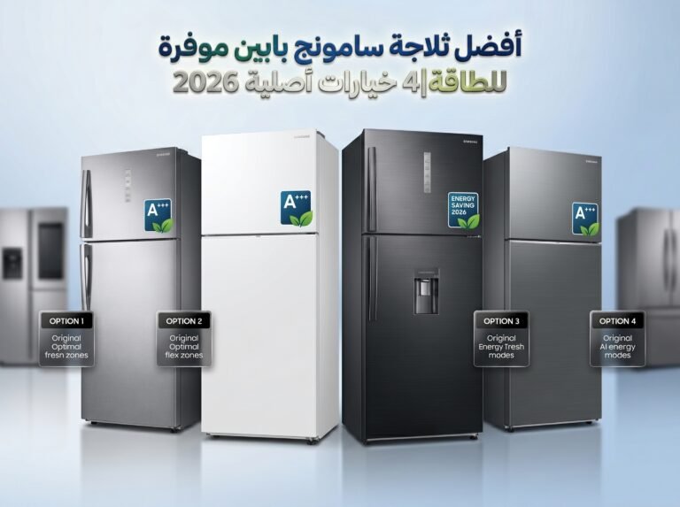 افضل ثلاجة سامسونج بابين موفرة للطاقة|4 خيارات اصلية 2026