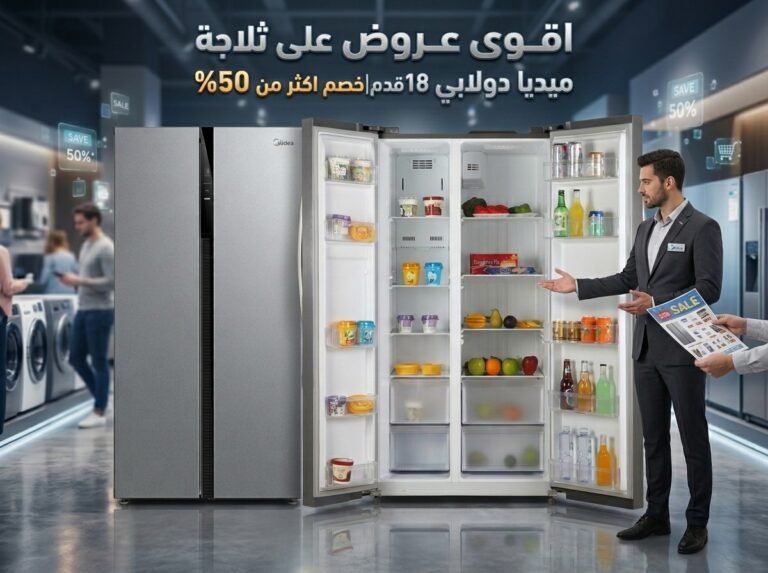 اقوى عروض على ثلاجة ميديا دولابي 18 قدم|خصم اكثر من 50%