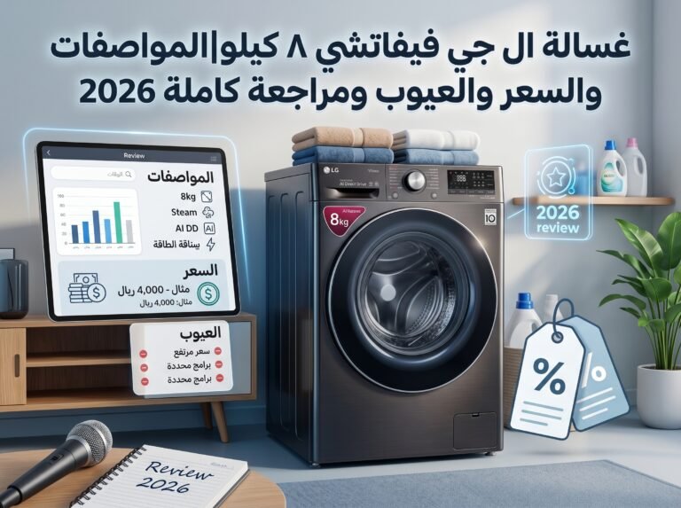 غسالة ال جي فيفاتشي ٨ كيلو|المواصفات والسعر والعيوب ومراجعة كاملة 2026