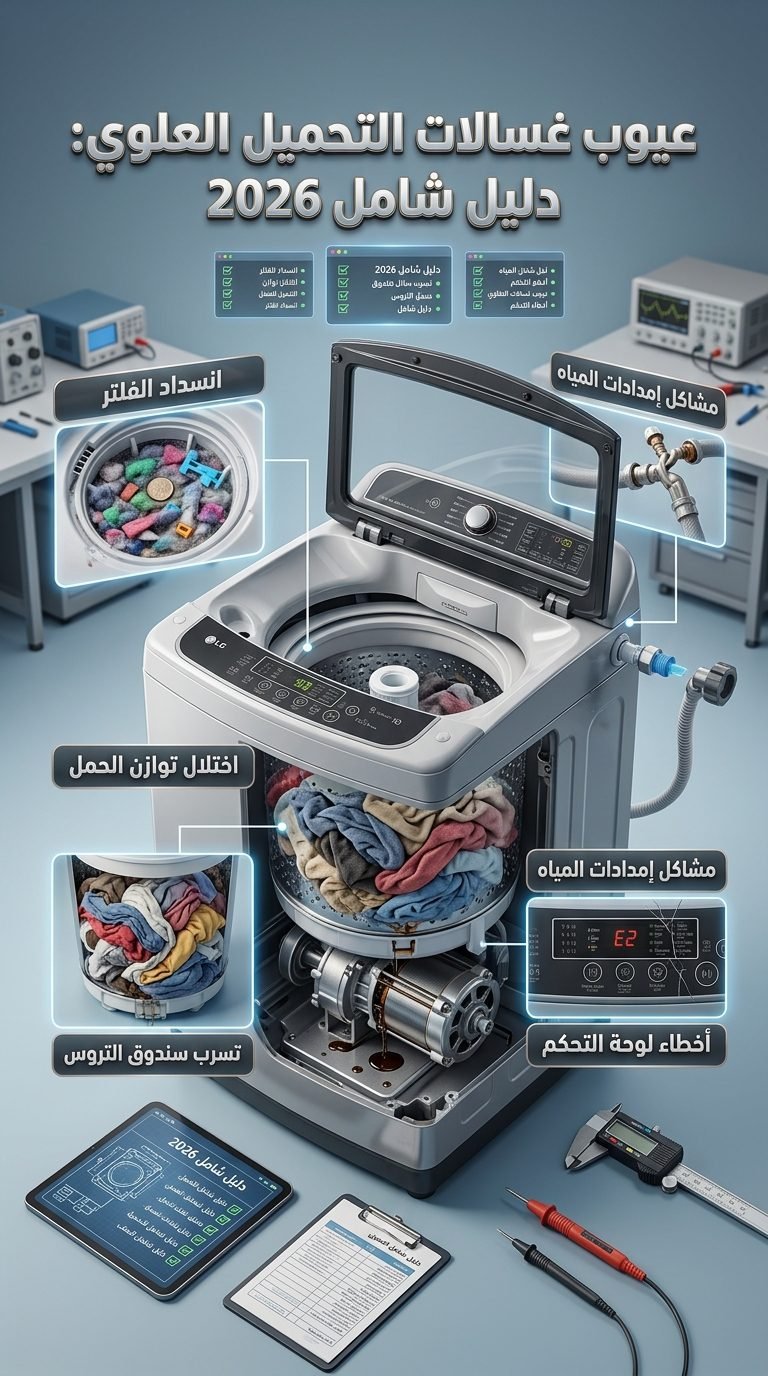 عيوب غسالات التحميل العلوي: دليل شامل 2026