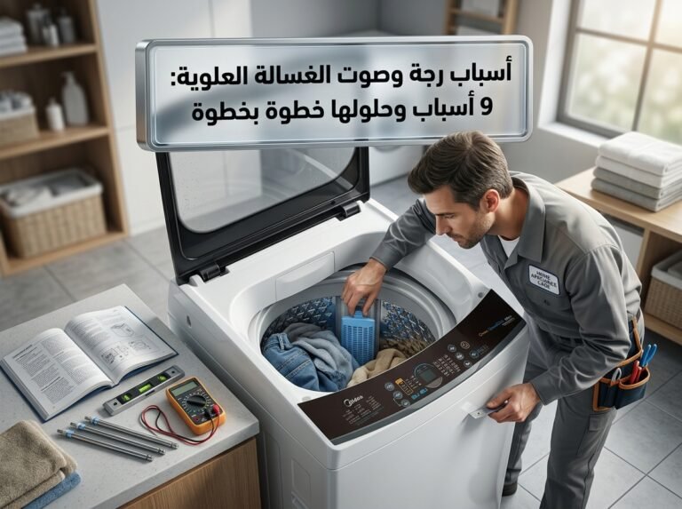 أسباب رجة وصوت الغسالة العلوية: 9 أسباب وحلولها خطوة بخطوة