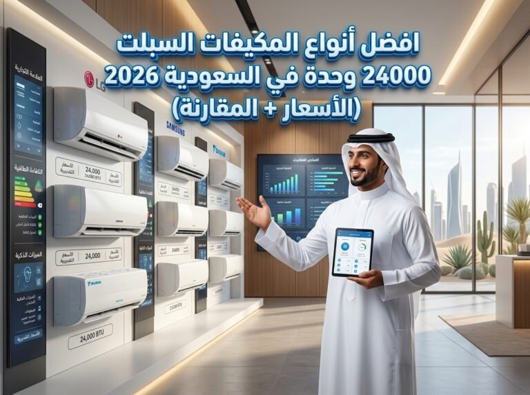 افضل أنواع المكيفات السبلت 24000 وحدة في السعودية 2026 (الأسعار + المقارنة)