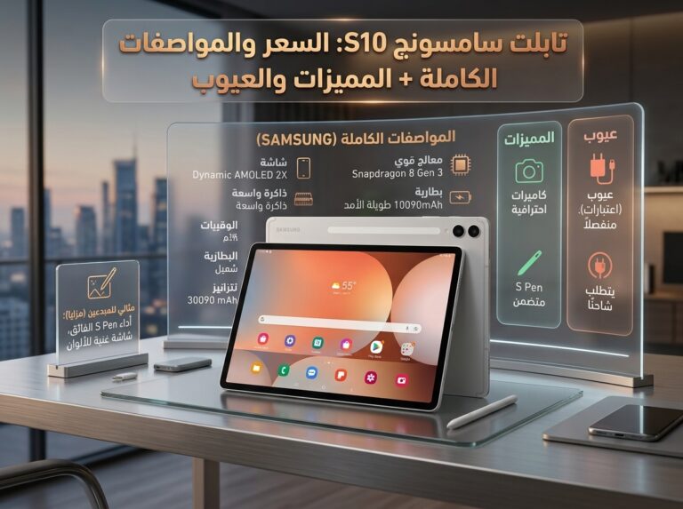 تابلت سامسونج S10: السعر والمواصفات الكاملة + المميزات والعيوب