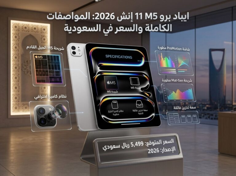 ايباد برو M5 11 إنش 2026: المواصفات الكاملة والسعر في السعودية