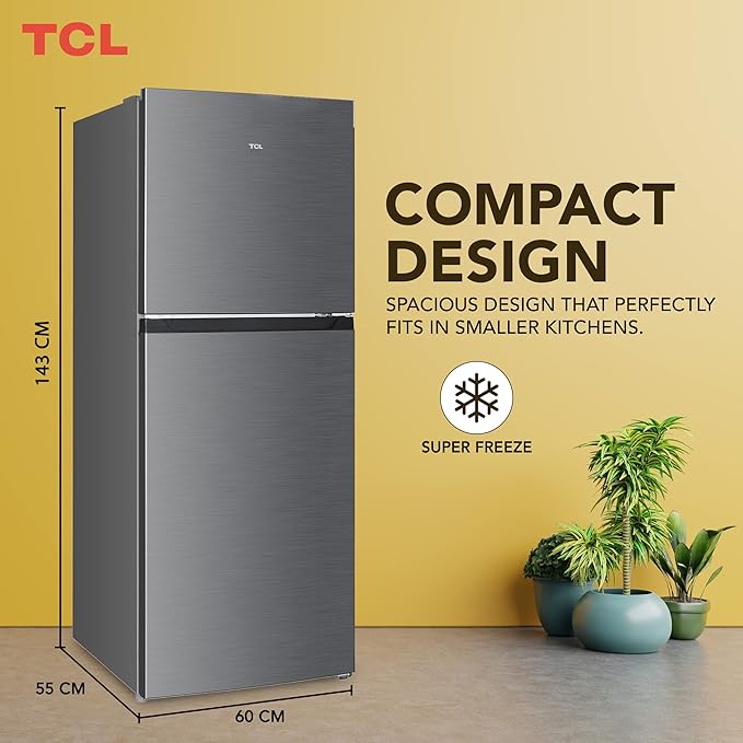 ثلاجة TCL بابين 9 قدم تصميم