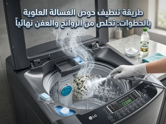طريقة تنظيف حوض الغسالة العلوية بالخطوات - ازالة العفن والروائح