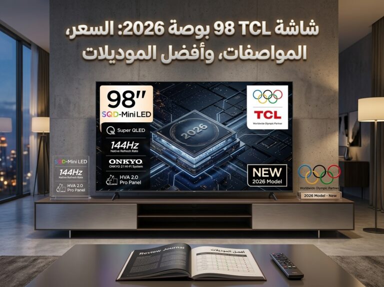 شاشة TCL 98 بوصة: الدليل الشامل للمواصفات والأسعار ومقارنة الموديلات 2026