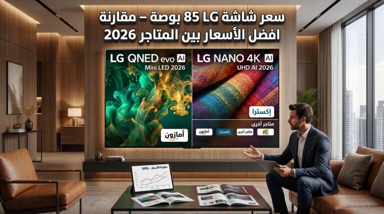 سعر شاشة LG 85 بوصة 2026: كل الموديلات وأرخص سعر بالسوق السعودي