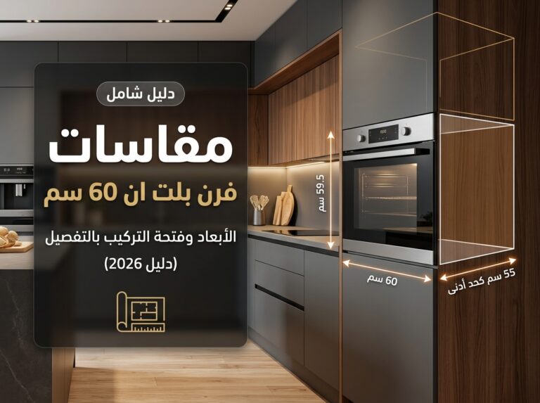 مقاسات فرن بلت ان 60 سم | الأبعاد وفتحة التركيب بالتفصيل (دليل 2026)