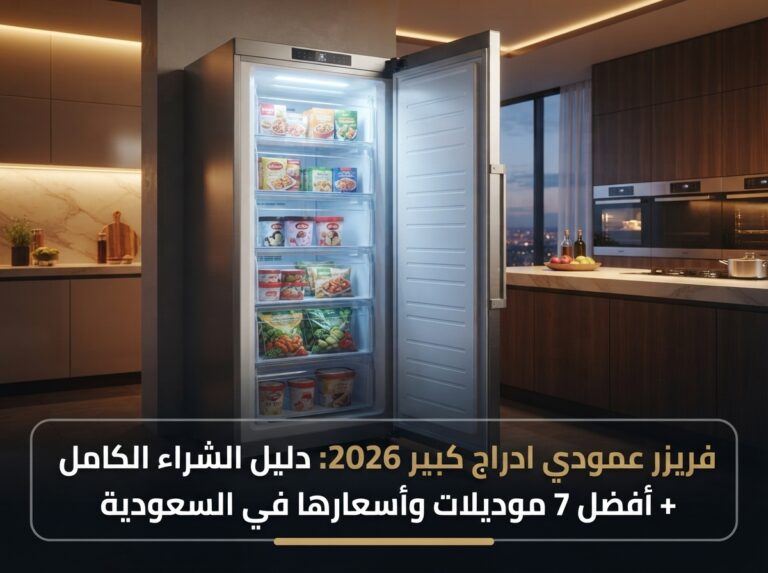 فريزر عمودي ادراج كبير 2026: دليل الشراء الكامل + أفضل 7 موديلات وأسعارها في السعودية